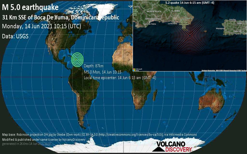 Se registra temblor de tierra en isla Saona